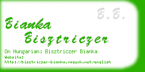 bianka bisztriczer business card